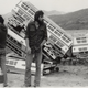A miniature crash during Supertrain filming.